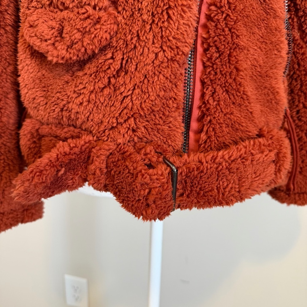 NWT Free People Women's Cozy Slouchy Sherpa Moto Jacket Size xs oversized - Picture 6 of 13